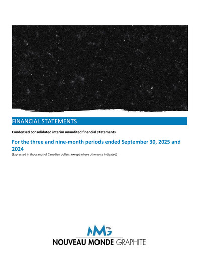 Thumbnail Nouveau Monde Graphite Financial Statement 2025-q3