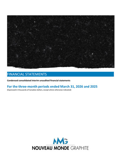 Thumbnail Nouveau Monde Graphite Financial Statement 2026-q1