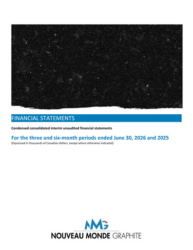 Thumbnail Nouveau Monde Graphite Financial Statement 2026-q2