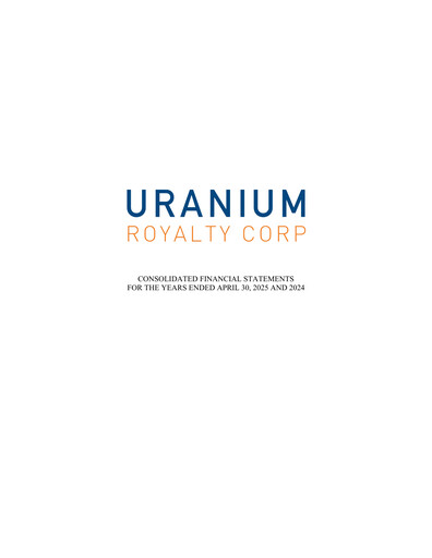 Thumbnail Uranium Royalty Financial Statement fy2025