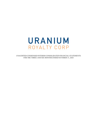Thumbnail Uranium Royalty Quarterly Report fy2025-q2