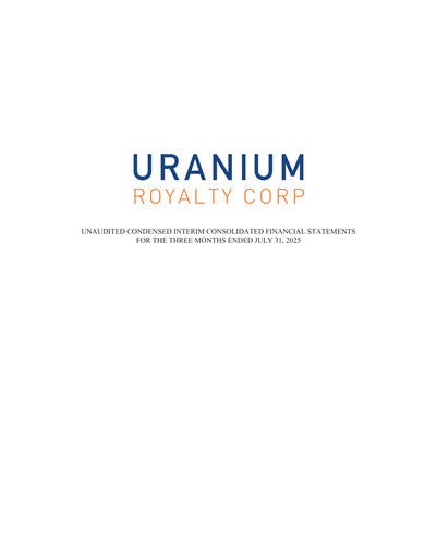 Thumbnail Uranium Royalty Quarterly Report fy2026-q1