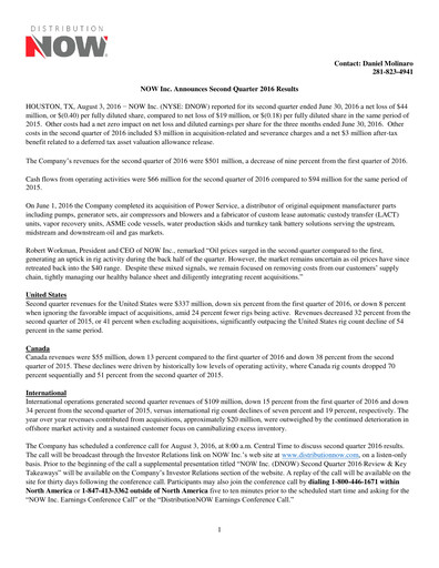 Thumbnail DNOW Inc. Quarterly Report 2016-q2