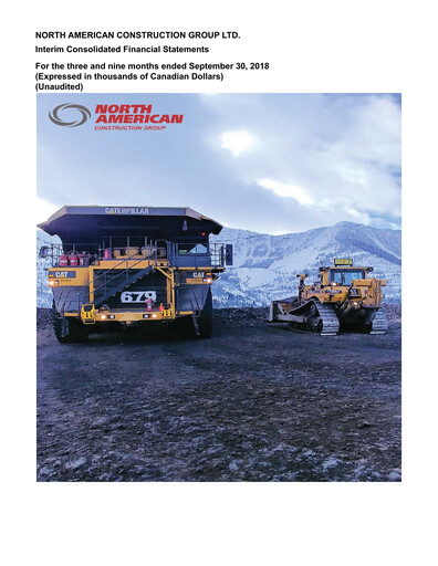 Thumbnail North American Construction Group Quarterly Report 2018-q3