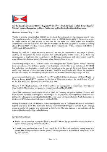 Thumbnail Nordic American Tankers Quarterly Report 2014-q1