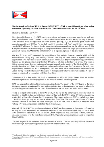 Thumbnail Nordic American Tankers Quarterly Report 2016-q1