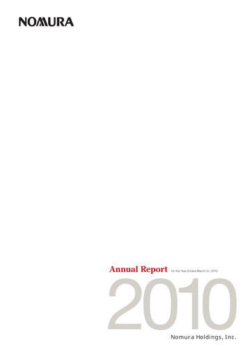 Thumbnail Nomura Holdings Annual Report 2010