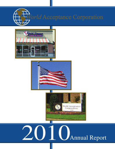 Thumbnail World Acceptance Corporation Annual Report 2009-2010