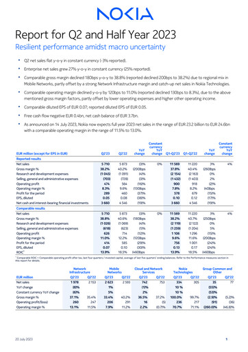 Thumbnail Nokia Quarterly Report 2023-q2