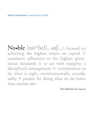 Thumbnail Noble Corporation
 Annual Report 2002