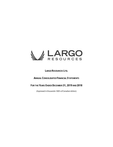 Thumbnail Largo Financial Statement 2019