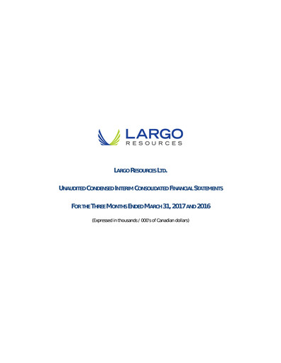 Thumbnail Largo Quarterly Report 2017-q1