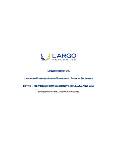 Thumbnail Largo Quarterly Report 2017-q3