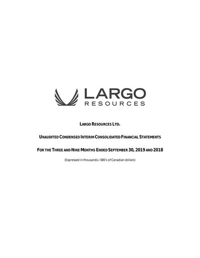 Thumbnail Largo Quarterly Report 2019-q3