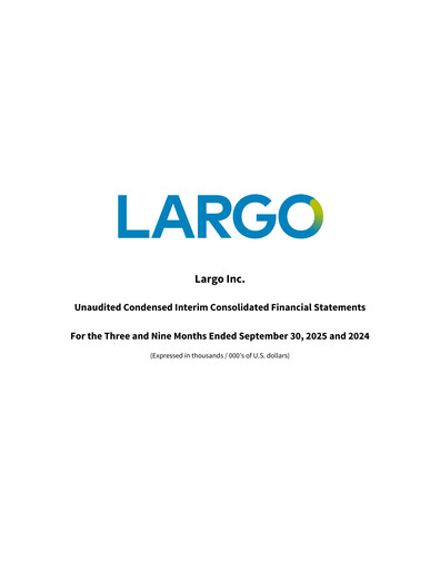 Thumbnail Largo Quarterly Report 2025-q3