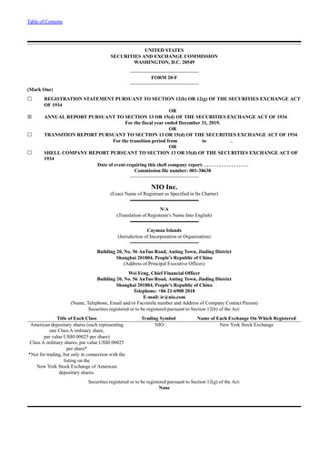 Thumbnail NIO Annual Report 2019