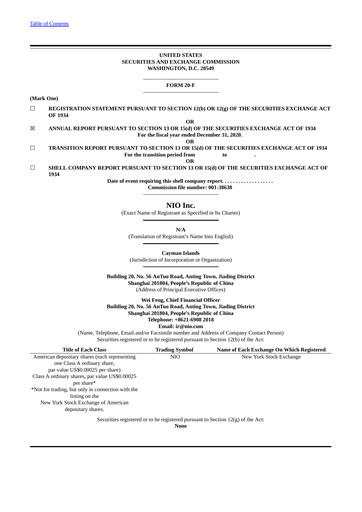 Thumbnail NIO Annual Report 2020