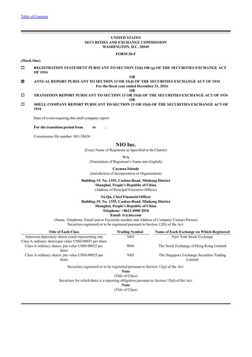 Thumbnail NIO Annual Report 2024