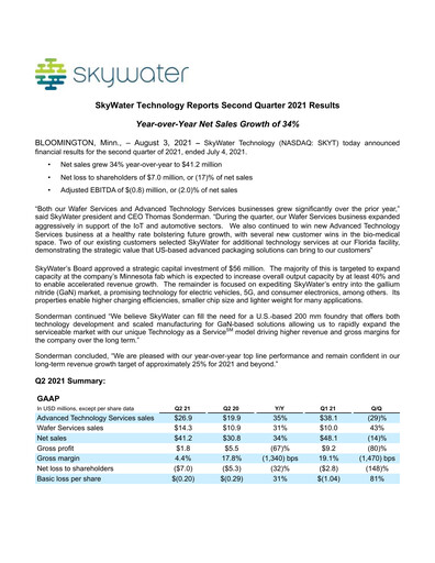 Thumbnail SkyWater Technology Quarterly Report 2021-q2