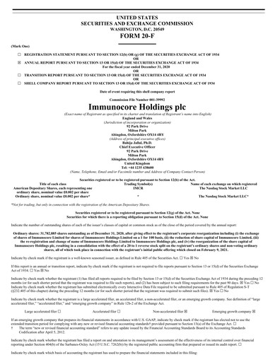 Thumbnail Immunocore Annual Report 2020