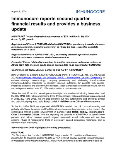 Thumbnail Immunocore Quarterly Report 2024-q2