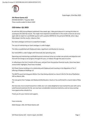 Thumbnail 5th Planet Games Quarterly Report 2023-q1