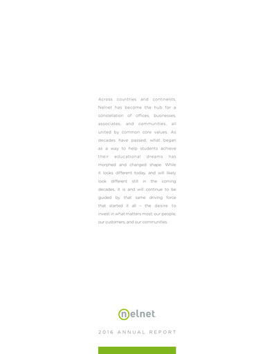 Miniature Nelnet Rapport annuel 2016