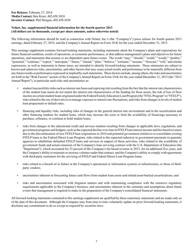 Miniature Nelnet Rapport trimestriel 2013-q4