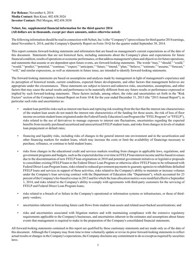 Miniature Nelnet Rapport trimestriel 2014-q3