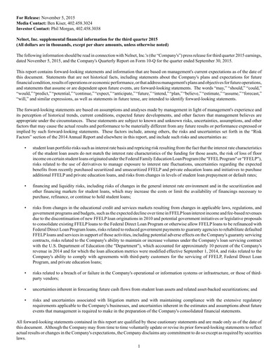 Miniature Nelnet Rapport trimestriel 2015-q3