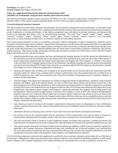 Miniature Nelnet Rapport trimestriel 2016-q3