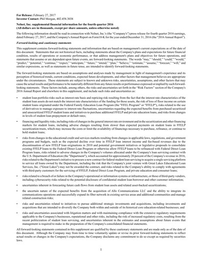 Miniature Nelnet Rapport trimestriel 2016-q4