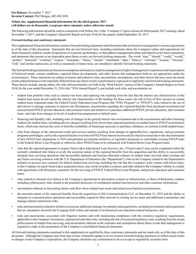 Miniature Nelnet Rapport trimestriel 2017-q3