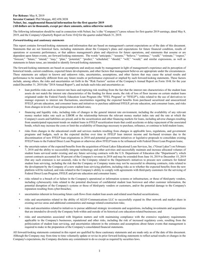 Miniature Nelnet Rapport trimestriel 2019-q1