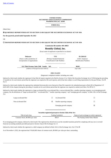 Thumbnail Remitly Quarterly Report 2022-q3
