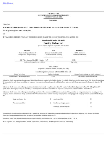 Thumbnail Remitly Quarterly Report 2023-q2