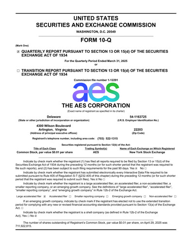 Thumbnail AES Quarterly Report 2025-q1