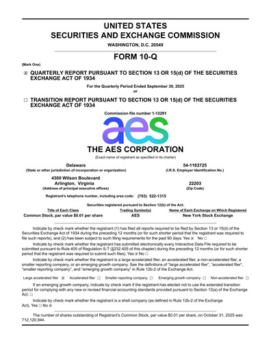 Thumbnail AES Quarterly Report 2025-q3
