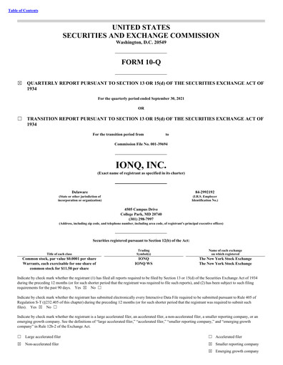 Thumbnail IonQ Quarterly Report 2021-q3