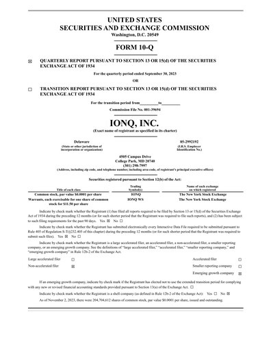 Thumbnail IonQ Quarterly Report 2023-q3