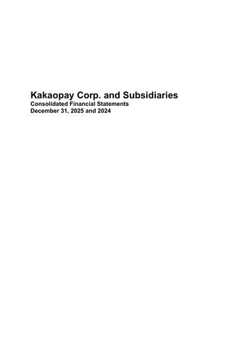 Miniature Kakao Pay Bilan financier 2024-2025