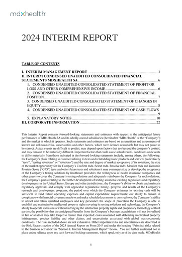 Thumbnail MDxHealth Half-year Report 2024-h1