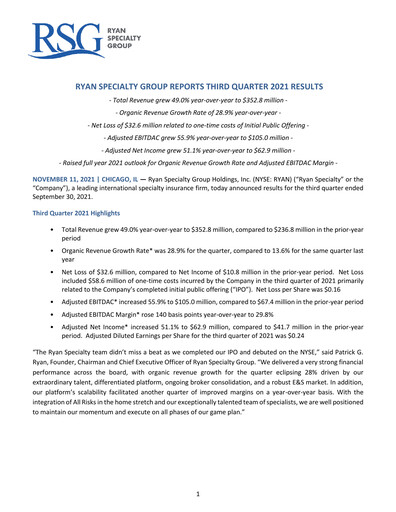 Thumbnail Ryan Specialty Quarterly Report 2021-q3