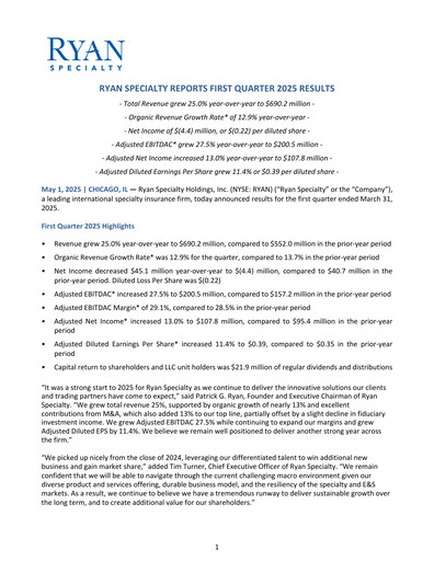 Thumbnail Ryan Specialty Quarterly Report 2025-q1