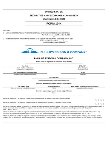 Thumbnail Phillips Edison & Company Annual Report 2021
