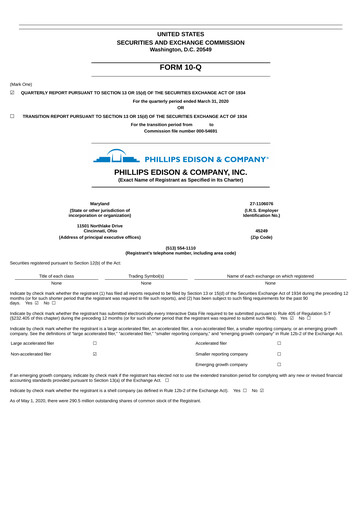 Thumbnail Phillips Edison & Company Quarterly Report 2020-q1