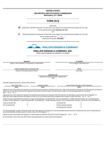 Thumbnail Phillips Edison & Company Quarterly Report 2020-q3