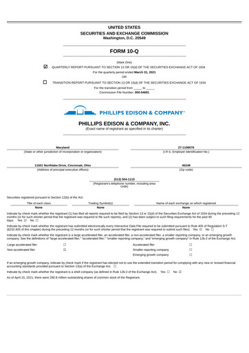 Thumbnail Phillips Edison & Company Quarterly Report 2021-q1
