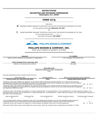 Thumbnail Phillips Edison & Company Quarterly Report 2025-q3