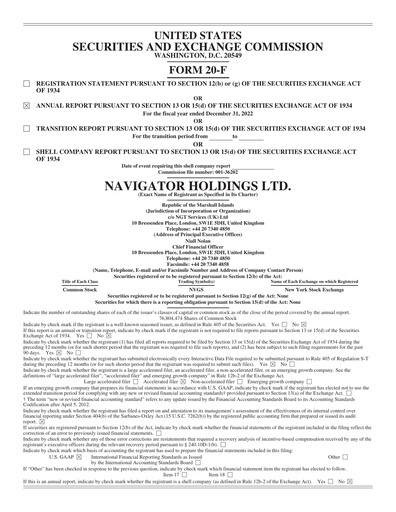 Thumbnail Navigator Holdings Annual Report 2022